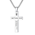 Christian Bible Verse Cross Pendant Necklace Stainless Steel Religious Scripture Prayer Jewelry Gifts