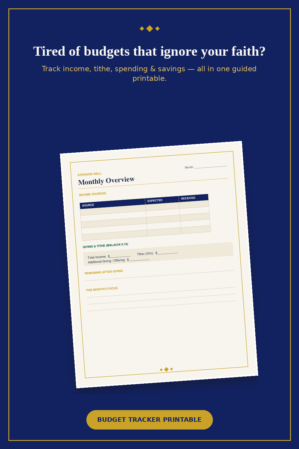 BUDGET PLANNER "STEWARD WELL"