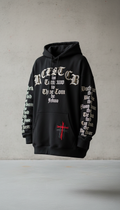 Asphalt Black Hoodie with Scripture Embroidery