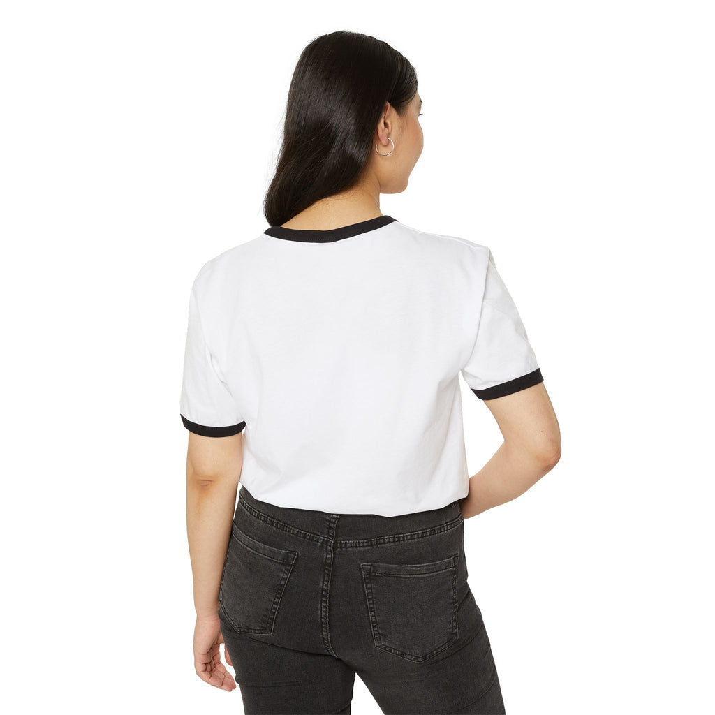 Croire Vintage Ringer Tee — "CROIRE" French Typography Graphic T-Shirt